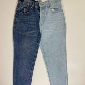 Blue Savvy Two-Toned Straight Hi-Rise Jeans